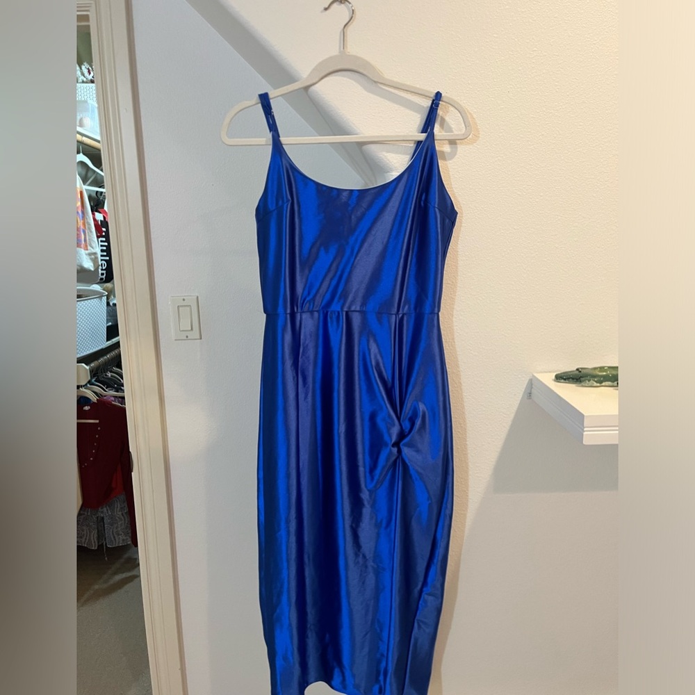 Dark blue, silk long dress